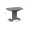 Стол обеденный раздвижной «Хилтон» Тип 1, графит матовый, стекло матовое серое
