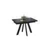 Стол обеденный «Джаггер» Тип 1, черный муар, керамика матовая черный мрамор