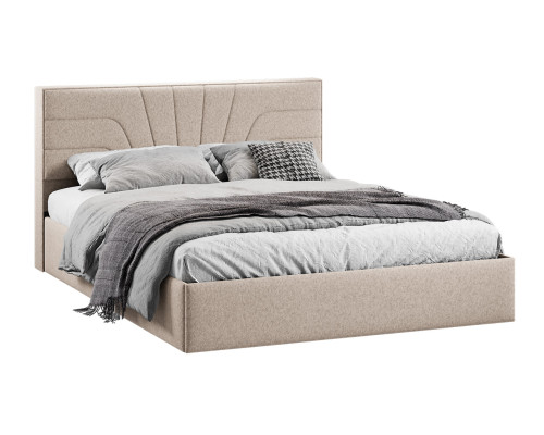 Кровать с ПМ «Пандора» 160 Тип 1 (с подъемным механизмом), Микровелюр Jercy Cream
