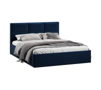 Кровать с ПМ «Стелла» тип 1,1600 (с подъемным механизмом), Микровелюр Wellmart Blue