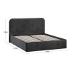 Кровать с ПМ «Тиффани» 140 Тип 1 (с подъемным механизмом), микровелюр Wellmart Graphite