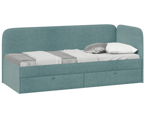 Кровать «Молли» с мягкой обивкой тип 1, микровелюр Scandi Indigo 11
