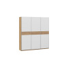 Шкаф-купе 2092 с 3 глухими дверями «Оскар Скания», ручка серебро,дуб крафт золотой, белый снег, дуб тортугга
