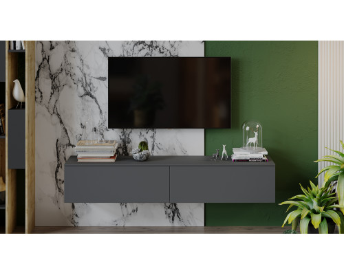 Тумба для теле- и радиоаппаратуры «Порто», Яблоня Беллуно, Графит софт