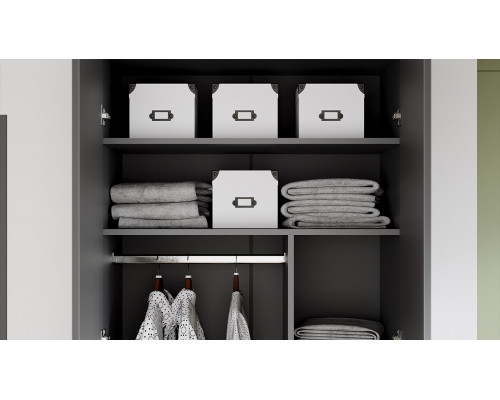 Шкаф 2-х дверн. для одежды «Тиффани», серый графит, графит матовый