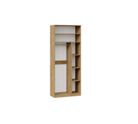 Шкаф комбинированный с 2 дверями «Хилтон» Исп.2.1, Дуб Крафт золотой, Белый матовый