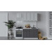 Кухонный гарнитур «Белладжио» длиной 120 см,белый, фон белый, софт графит
