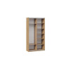 Шкаф-купе 1182 с 2 зеркальными дверями «Оскар», ручка белая, дуб крафт золотой