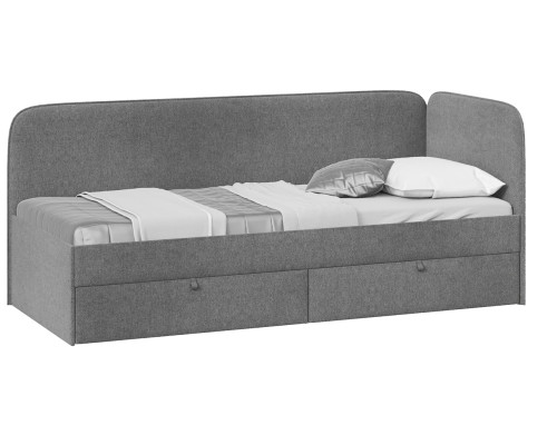 Кровать «Молли» с мягкой обивкой (900) тип 1, микровелюр Scandi Graphite 22