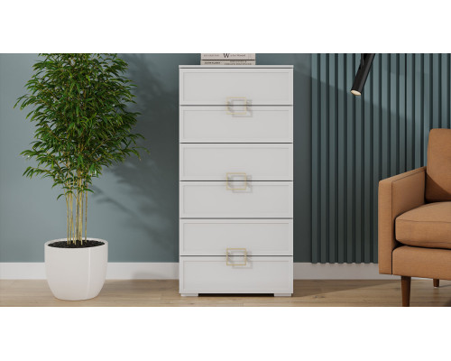 Комод «Стелла», Белый холст, Белый Жемчуг