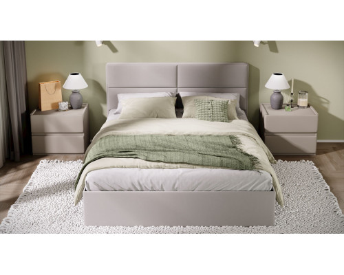 Кровать с ПМ «Глосс» 160 тип 1 (с подъемным механизмом) с заглушиной, велюр Confetti Smoke