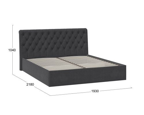 Кровать с ПМ «Скарлет» тип 1,1800, (с подъемным механизмом) без заглушины, велюр графит