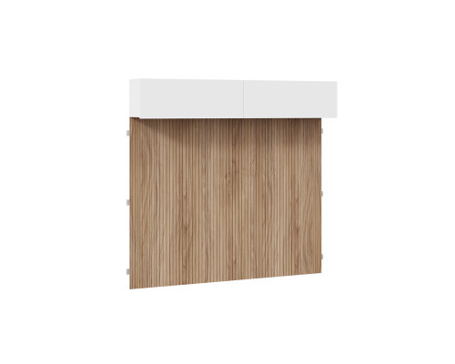 Шкаф навесной (366) с декоративными панелями «Порто», Белый Жемчуг, Яблоня Беллуно, Белый софт
