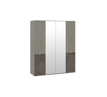 Шкаф комбинированный с 2 зеркальными дверями и 2 с ЛКП «Либерти», Хадсон, Фон серый