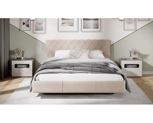 Кровать «Синди» 160 Тип 3, Велюр ultra ivory