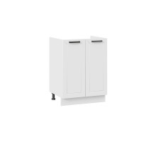 Шкаф напольный с двумя дверями (под накладную мойку) «Лорас»,Белый/Холст белый