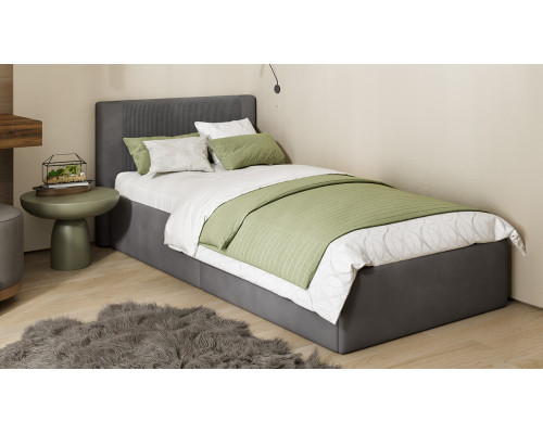 Кровать 190*90 «Тейлор», Микровелюр Linea Grande 66/Connect 66 (серо-коричневый)