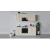 Кухонный гарнитур «Бьянка» длиной 200 см со шкафом НБ,Белый/Дуб ваниль