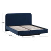 Кровать без ПМ «Тиффани» 140 Тип 1 (без подъемного механизма), микровелюр Wellmart Blue