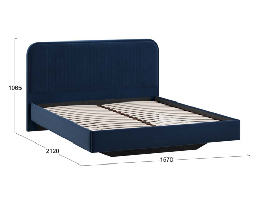 Кровать без ПМ «Тиффани» 140 Тип 1 (без подъемного механизма), микровелюр Wellmart Blue Кровать без ПМ «Тиффани» 140 Тип 1 (без подъемного механизма), микровелюр Wellmart Blue
