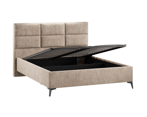 Кровать с ПМ «Делана», 160, Микровелюр Wellmart Dark Beige (с подъемным механизмом) Кровать с ПМ «Делана», 160, Микровелюр Wellmart Dark Beige (с подъемным механизмом)
