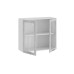 Шкаф навесной 800 c двумя дверями со стеклом «Гранита», Белый, Бетон снежный