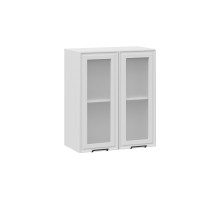 Шкаф навесной 600 c двумя дверями со стеклом «Белладжио», Белый, Фон белый
