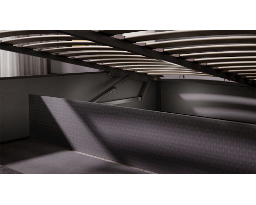 Кровать с ПМ «Глосс» 160 тип 1 (с подъемным механизмом) с заглушиной, велюр графит