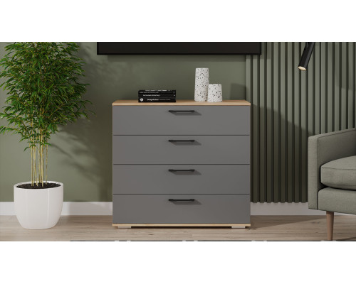 Комод «Нео», дуб крафт золотой, серый графит