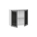 Шкаф навесной 800 c двумя дверями со стеклом «Габриэлла», Белый, Титан