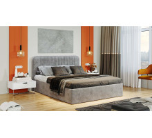 Кровать с ПМ «Тиффани» 1600 тип 1 с заглушиной, микровелюр Wellmart Silver