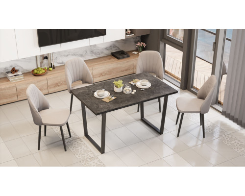 Стол обеденный «Даллас» Тип 1, Черный, Ателье темный