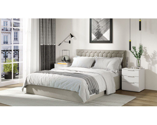 Кровать с ПМ «Порто» 160 (с подъемным механизмом) без заглушины, велюр Confetti Smoke