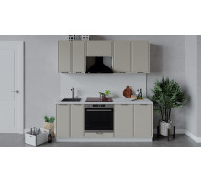 Кухонный гарнитур «Белладжио» длиной 200 см со шкафом НБ, белый, софт панакота