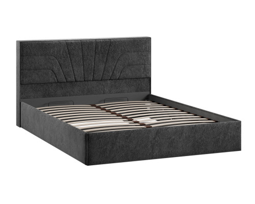Кровать с ПМ «Пандора» 160 Тип 1 (с подъемным механизмом), Микровелюр Wellmart Graphite