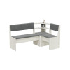 Скамья угловая «Ларго», Дуб Крафт белый, Велюр Серый