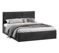 Кровать без ПМ «Джоли» 180 Тип 1 (без подъемного механизма), микровелюр Wellmart Graphite