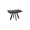Стол обеденный «Джаггер» Тип 1, черный муар, керамика матовая черный мрамор