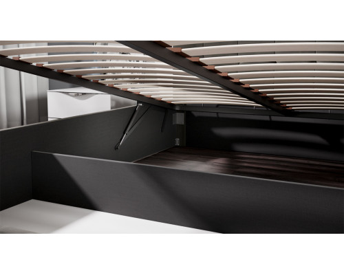 Кровать с ПМ «Эмма», 140 (с подъемным механизмом) с заглушиной, Велюр Confetti Stone