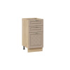 Шкаф напольный 400 с тремя ящиками «Бьянка», Дуб Крафт золотой, Дуб кофе