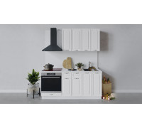 Кухонный гарнитур «Бьянка» длиной 180 см со шкафом НБ,Белый/Дуб белый