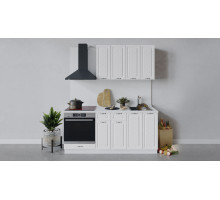 Кухонный гарнитур «Бьянка» длиной 180 см со шкафом НБ,Белый/Дуб белый