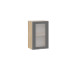 Шкаф навесной 450 c одной дверью со стеклом «Кимберли», Дуб Крафт золотой, Титан
