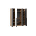 Шкаф для одежды (580) с 2 глухими и 2 зеркальными дверями «Порто», Яблоня Беллуно, Графит софт