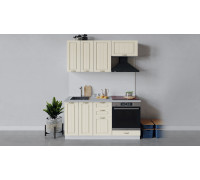 Кухонный гарнитур «Лина» длиной 160 см со шкафом НБ, Белый, Крем