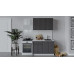 Кухонный гарнитур «Белладжио» длиной 120 см, белый, софт графит