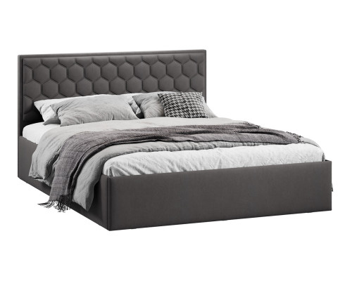 Кровать без ПМ «Порто» 160 (без подъемного механизма), велюр графит