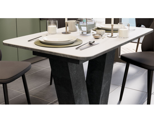 Стол раздвижной «Чинзано» Тип 1,Моод темный/стекло белое матовое