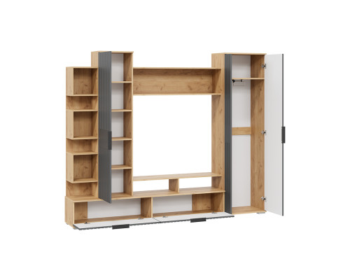 Гостиная «Моника», Дуб Крафт золотой, Графит матовый