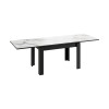 Стол раздвижной «Хьюстон» тип 2, черный, белый мрамор